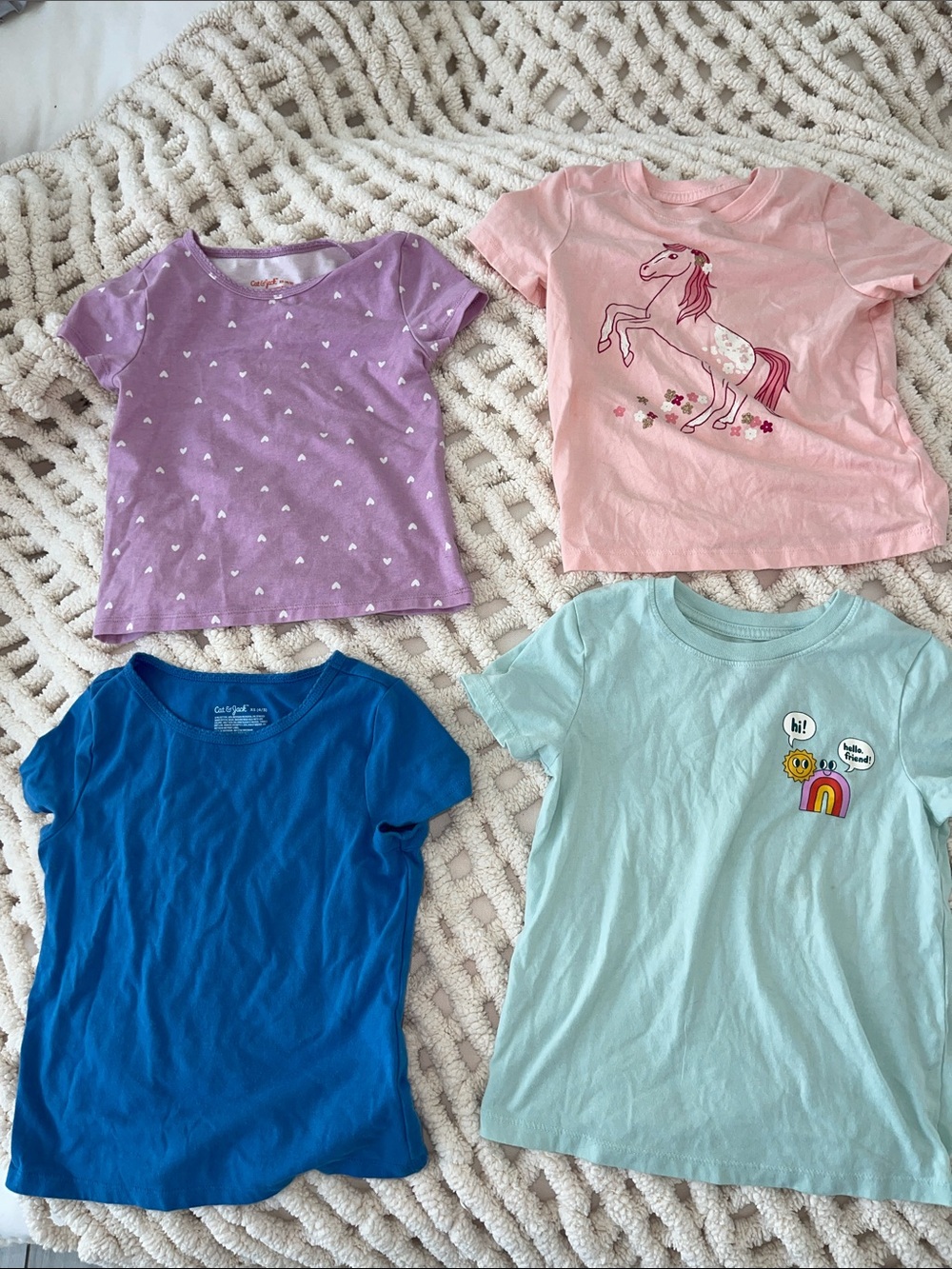 🦋💘Cat & Jack Girls Shirt Bundle Size XS(4/5)-Worn once!💘🦋